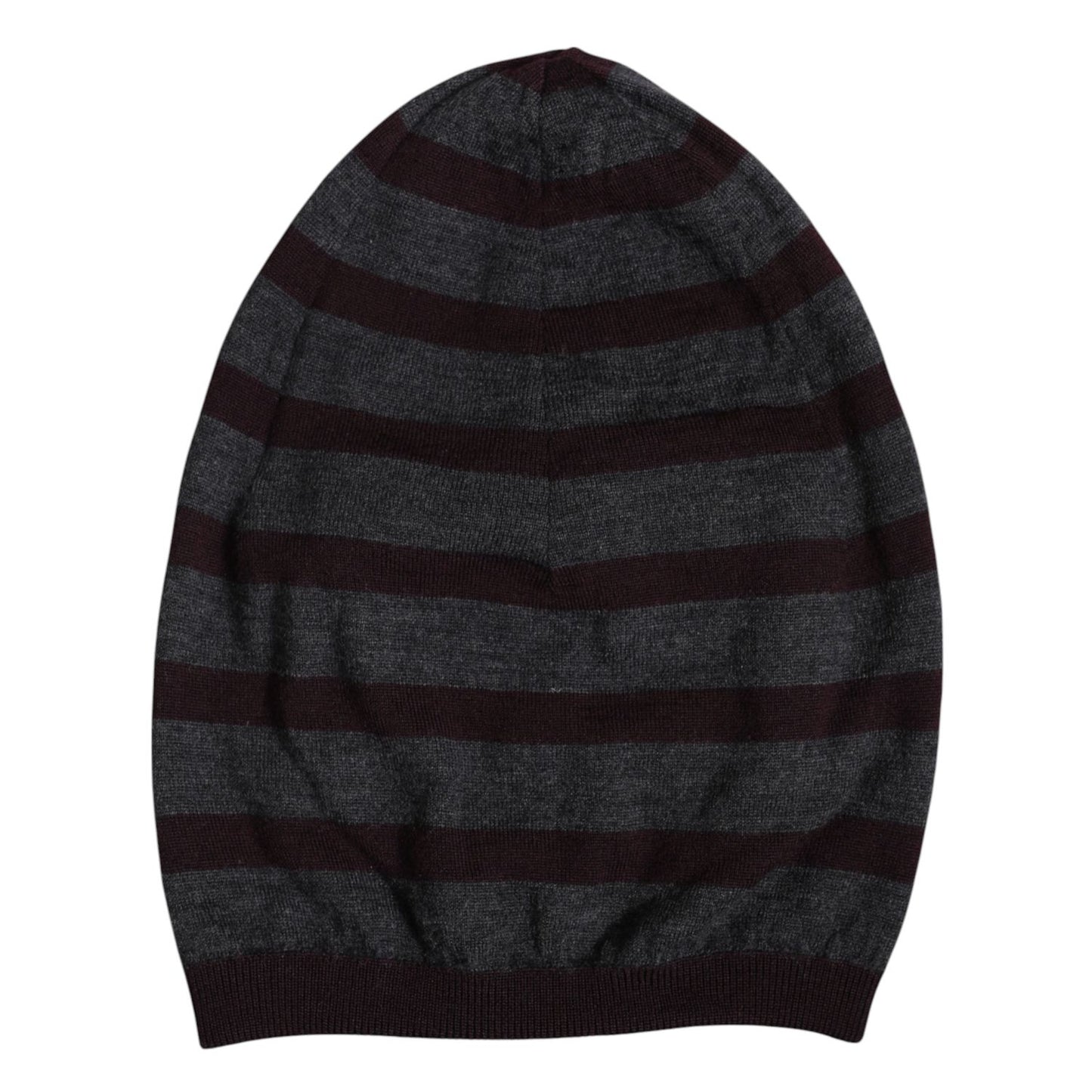 Dolce & Gabbana Gray Striped Wool Knitted Winter Beanie Hat