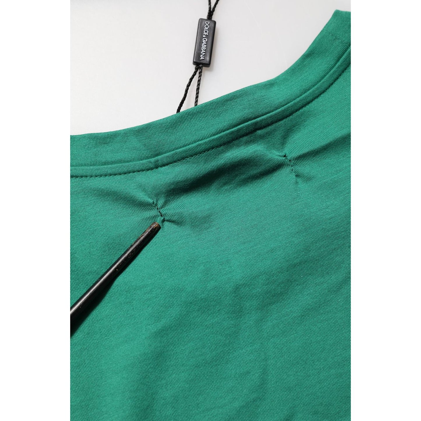 Dolce & Gabbana Green Cotton Graphic Logo Print Crewneck T-shirt