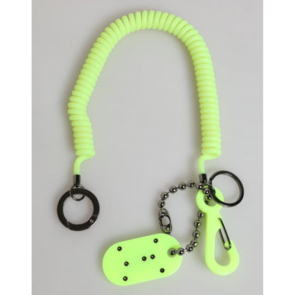 Dolce & Gabbana Green Springy Key Holder DG Logo Men's Keychain