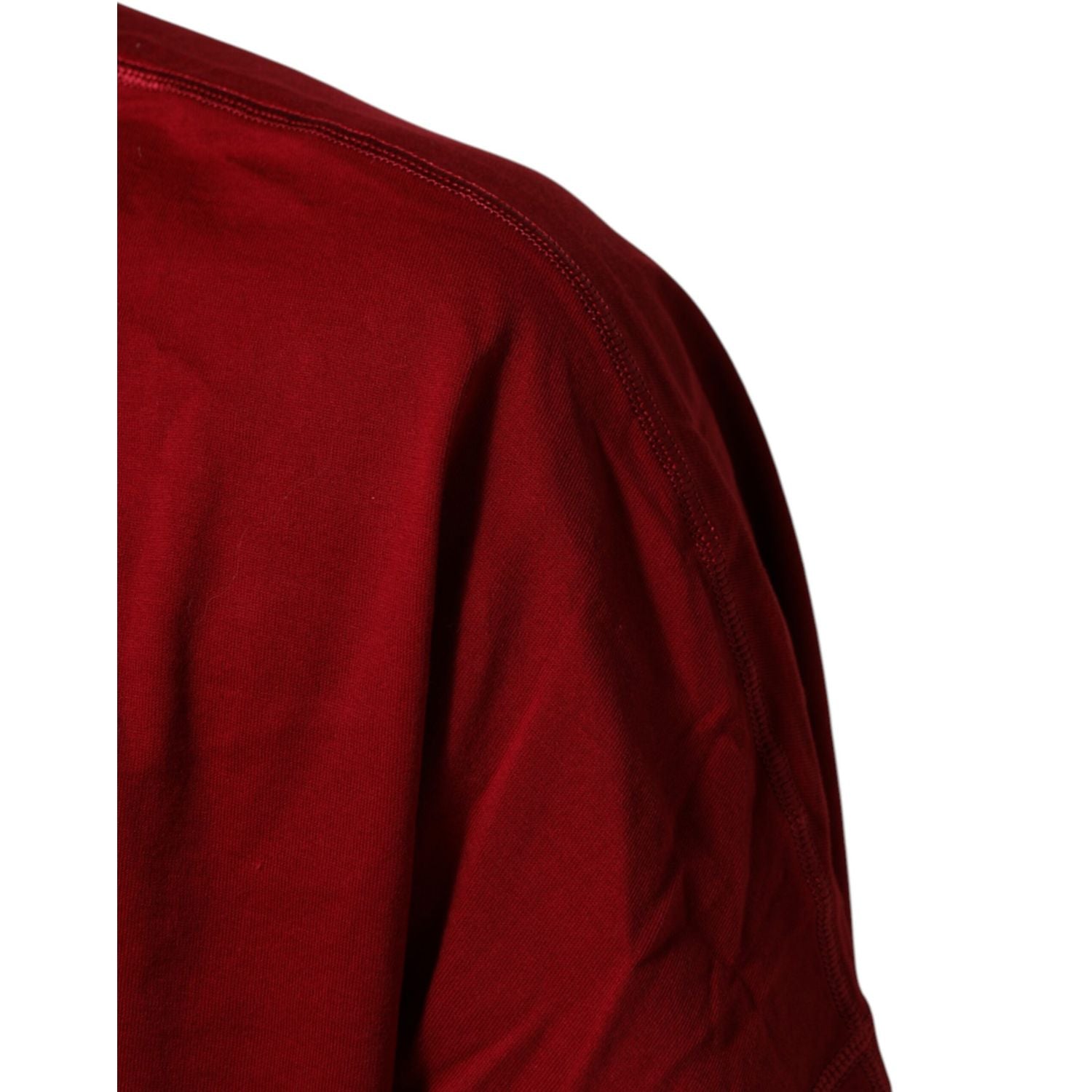 Dolce & Gabbana Maroon LogoCrown Cotton Half Sleeve T-shirt