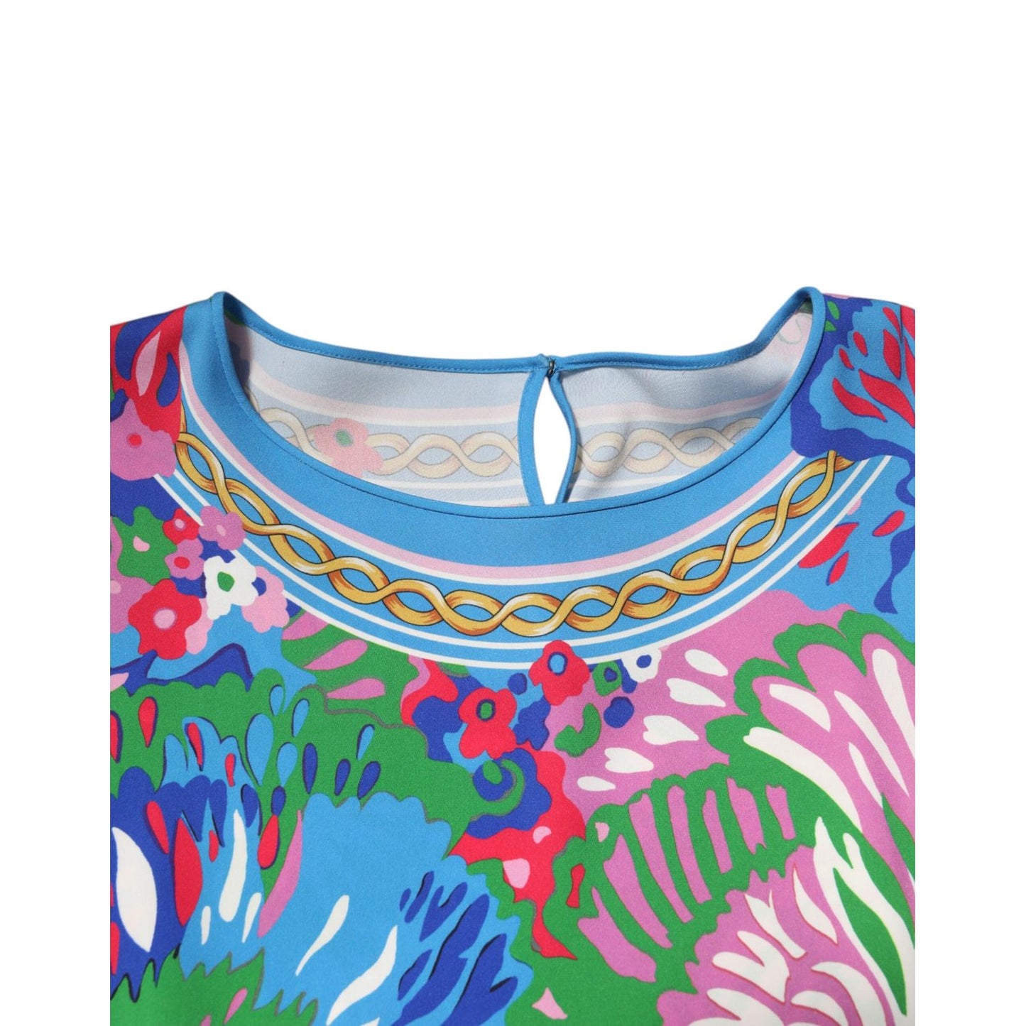 Dolce & Gabbana Multicolor Floral Print Silk Tunic Blouse Top