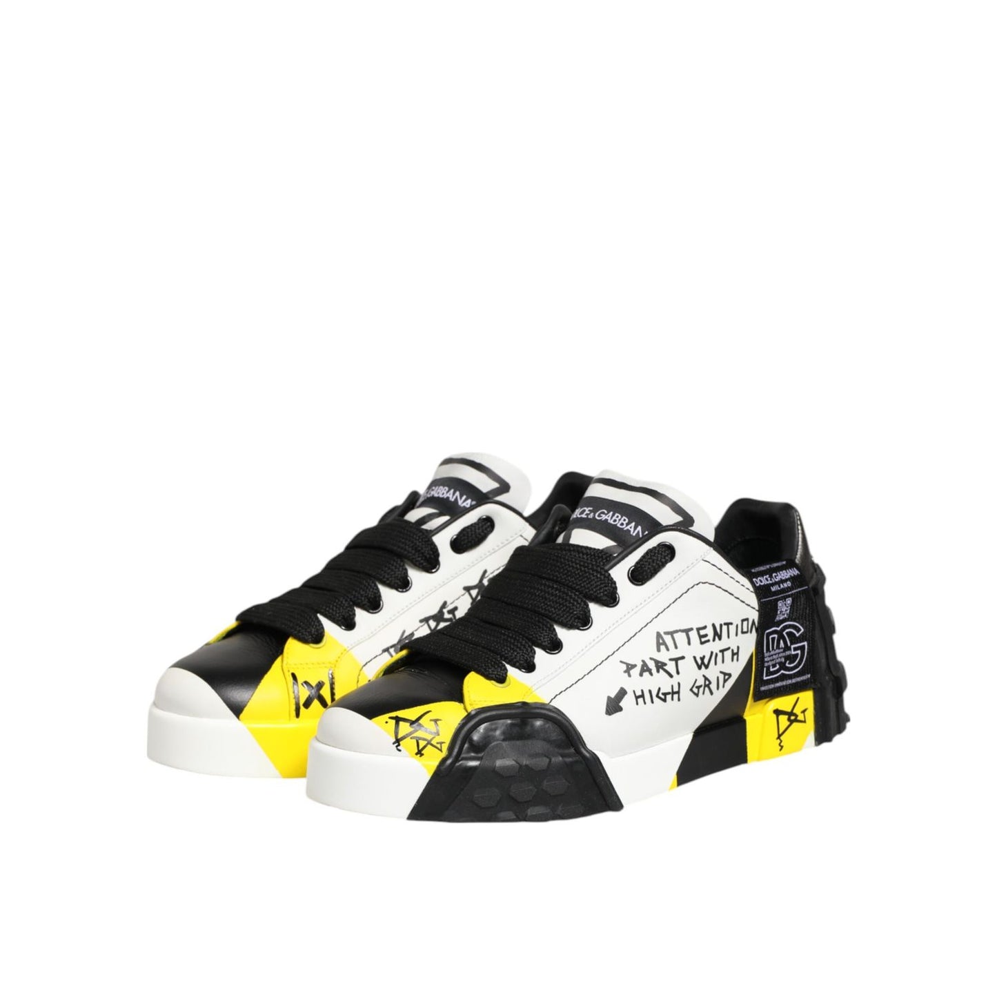 Dolce & Gabbana Multicolor Lettering Portofino Sneakers Shoes