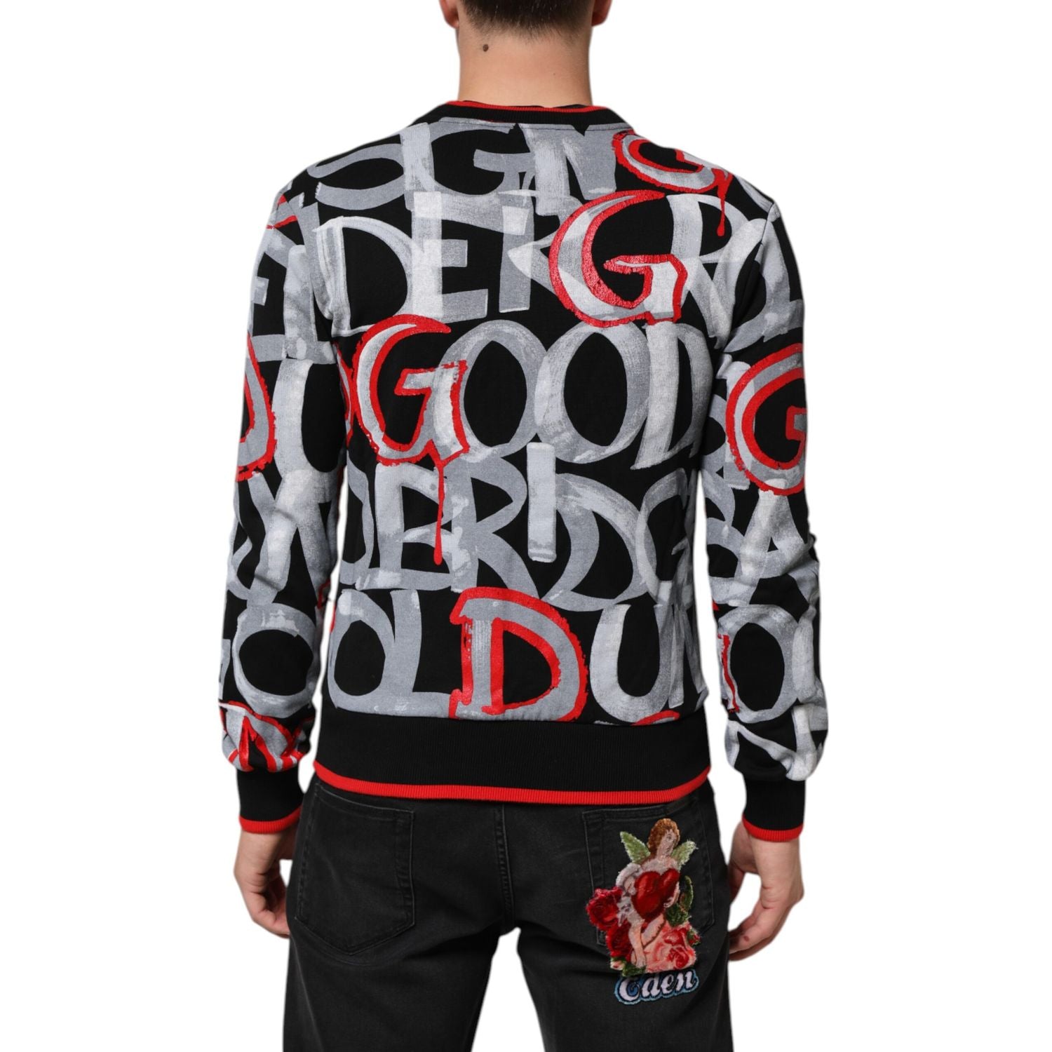Dolce & Gabbana Multicolor Logo Monogram Crew Neck Sweater