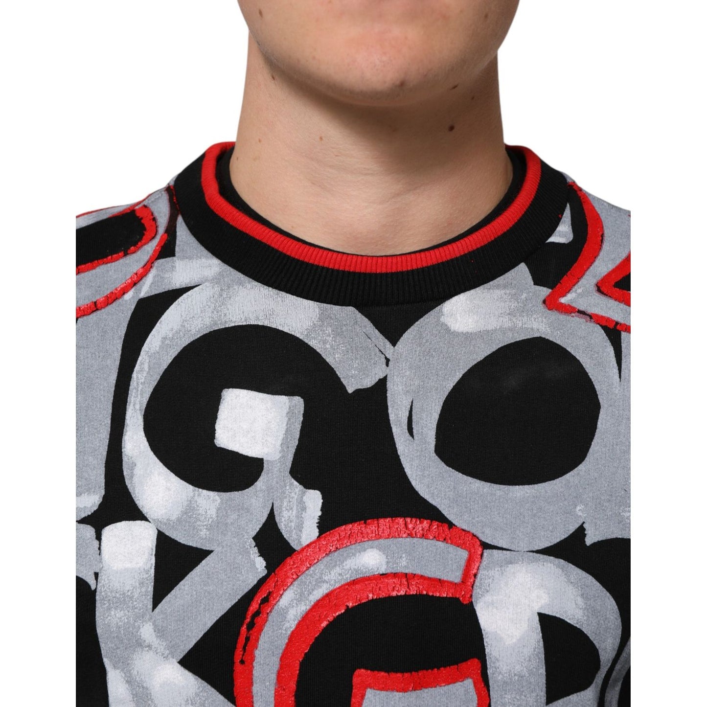 Dolce & Gabbana Multicolor Logo Monogram Crew Neck Sweater