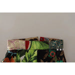 Dolce & Gabbana Multicolor Patchwork A-line Polyester Skirt with high waist, showcasing zipper and button closure details.
