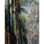 Dolce & Gabbana Multicolor Silk Jungle Print Women Maxi Dress featuring exotic animal and tropical forest design details.