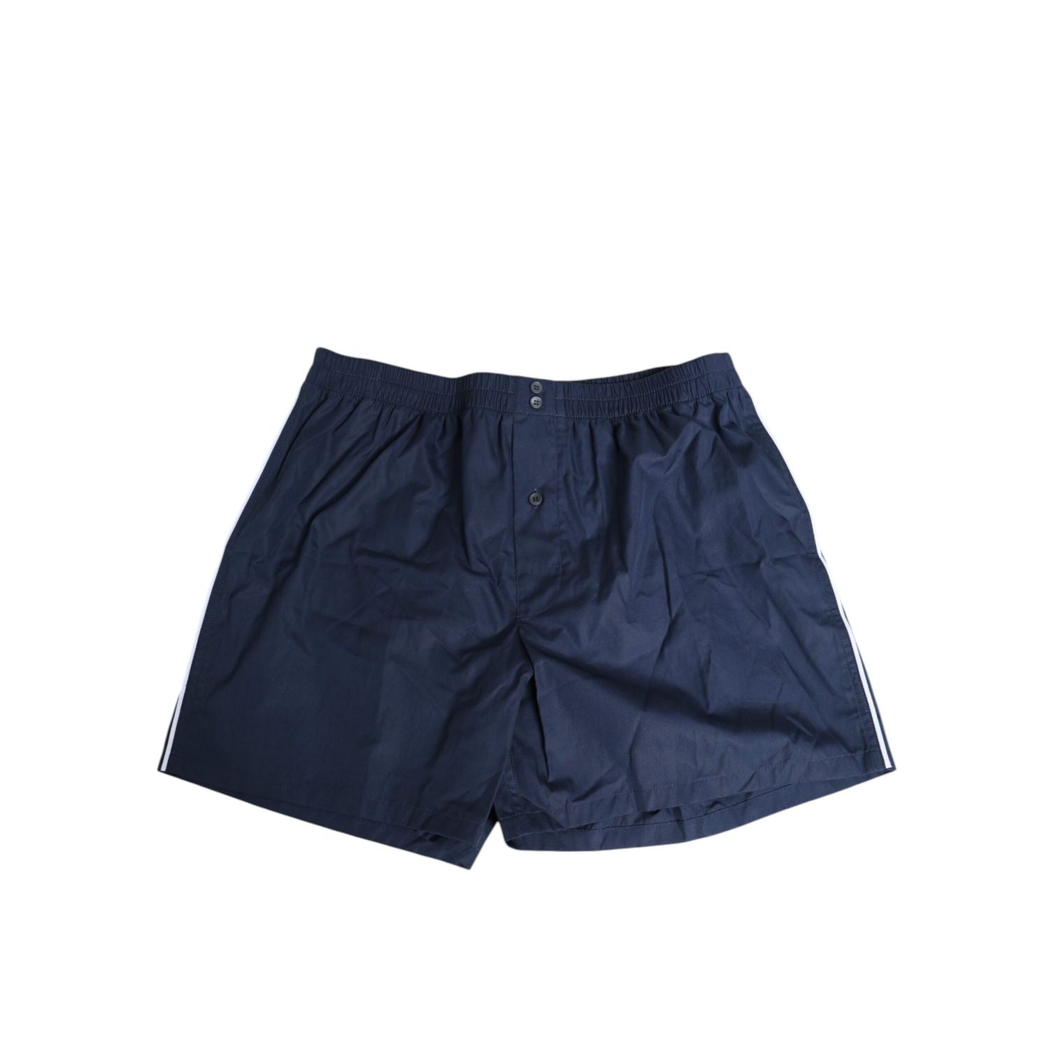 Dolce & Gabbana Navy Blue Cotton Elastic Waistband Button Swimwear