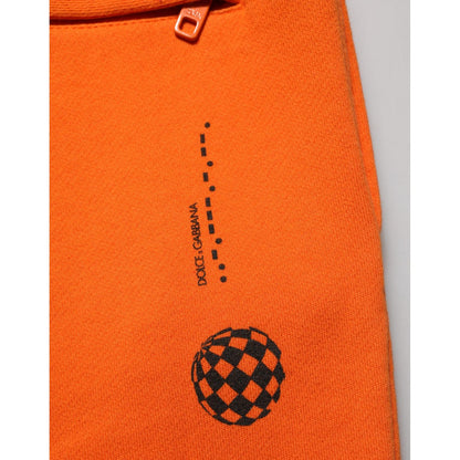 Dolce & Gabbana Orange Cotton DG VIB3 Logo Drawstring Sweatpants Pants