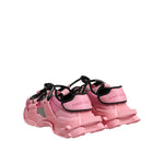 Dolce & Gabbana Pink Low Top Space Women Sneakers Shoes, rear view with rubber sole and logo details.