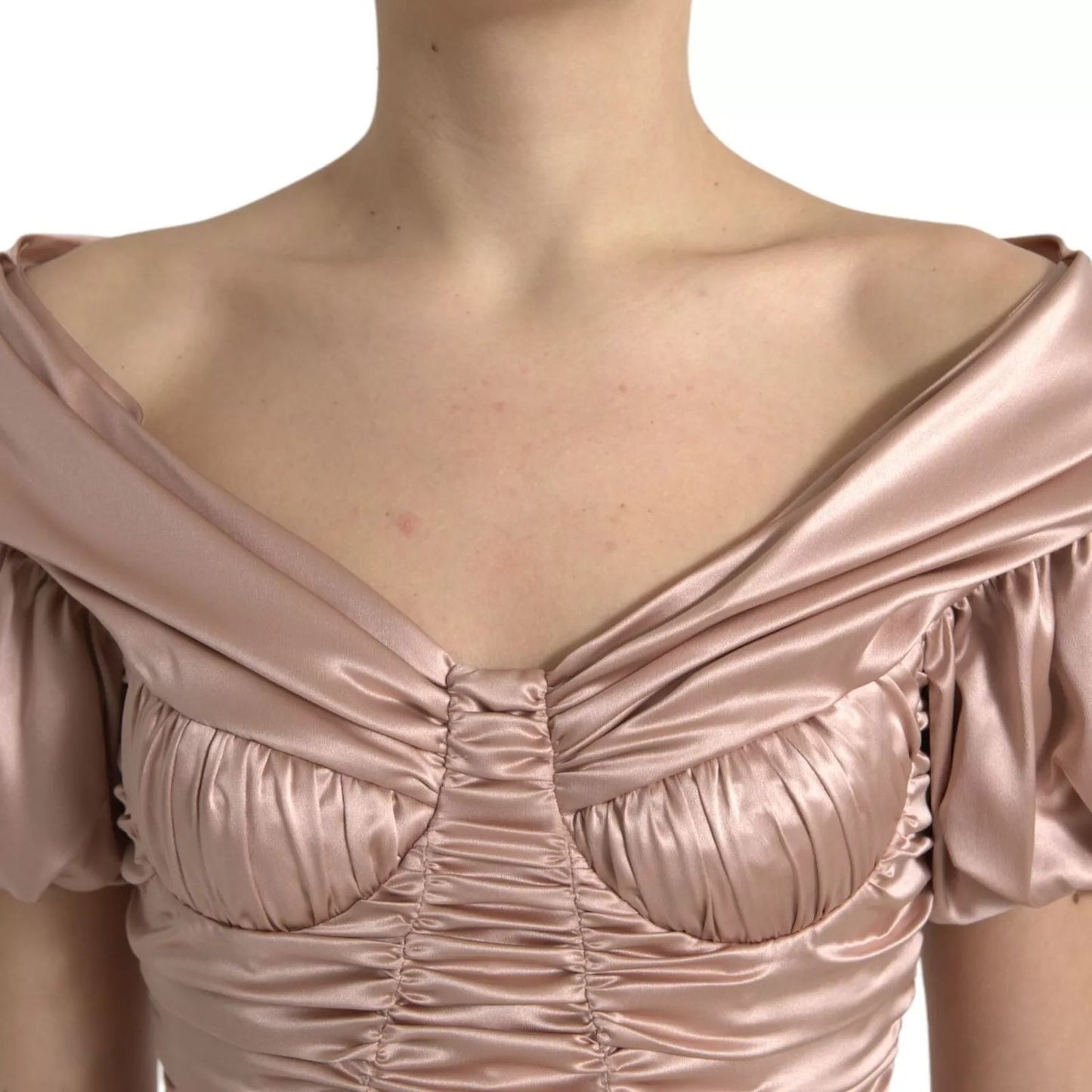 Dolce & Gabbana Pink Silk Stretch Sheath Mermaid Gown Dress