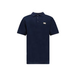 Dolce & Gabbana Polo Shirt in white cotton with ribbed collar and D&G monogram plaque, AW25 collection, made in Italy.