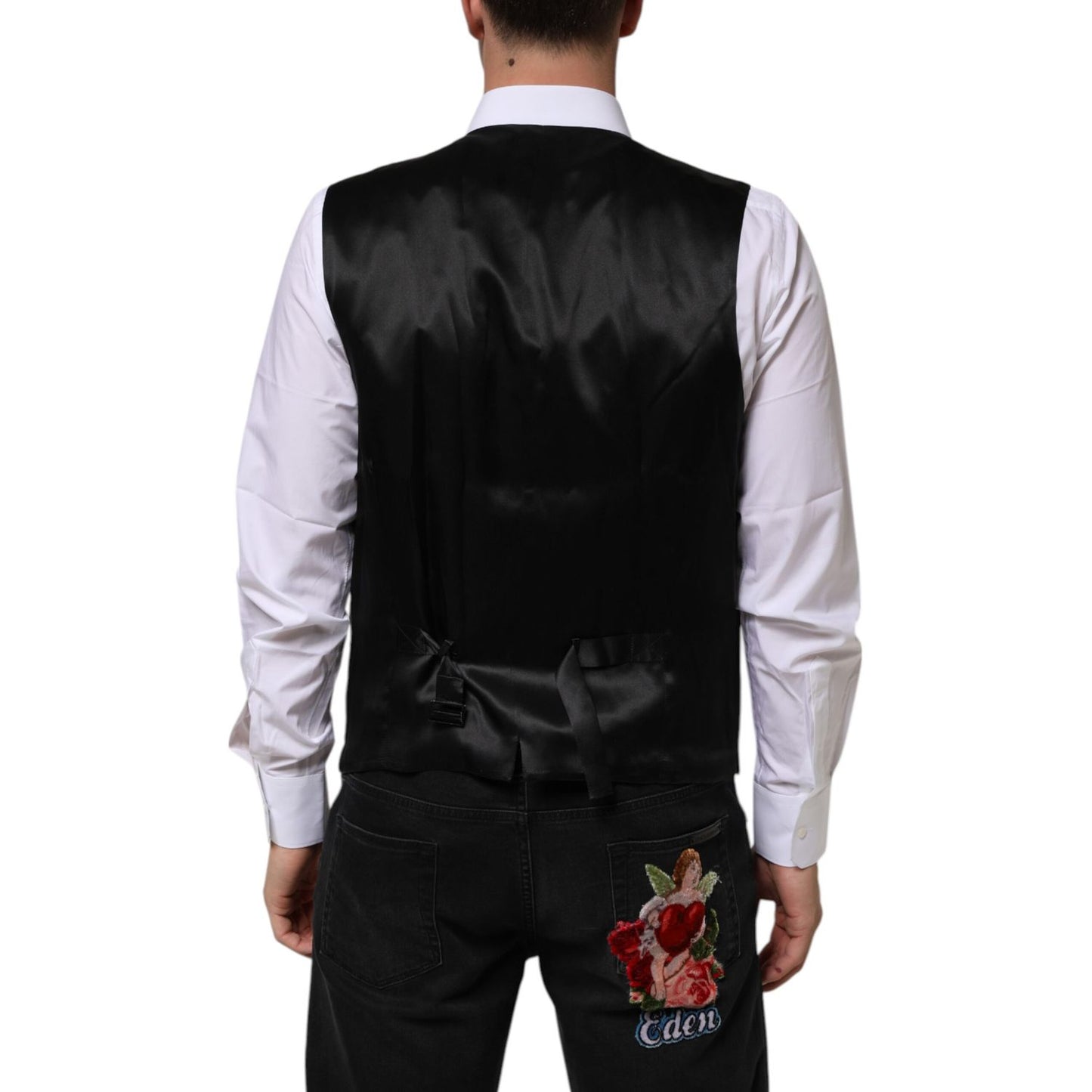 Dolce & Gabbana Purple Wool Dress Formal Waistcoat Vest