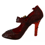 Dolce & Gabbana Red Floral Crystal Heels CINDERELLA Shoes