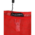 Dolce & Gabbana Red Nylon Sheer Mesh Lace Brief Panty Underwear