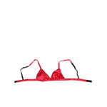 Dolce & Gabbana Red Silk Satin Triangle Soft Cup Br Underwear