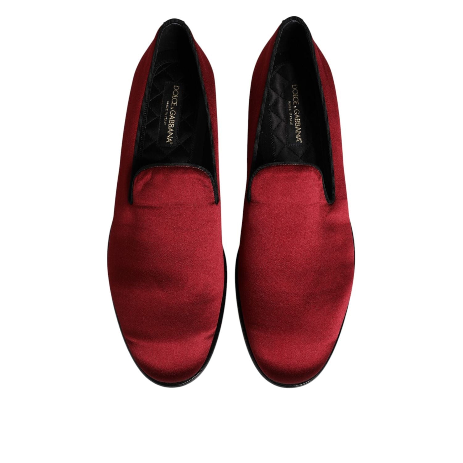 Dolce & Gabbana Red Velvet Slip On Loafers Formal Shoes