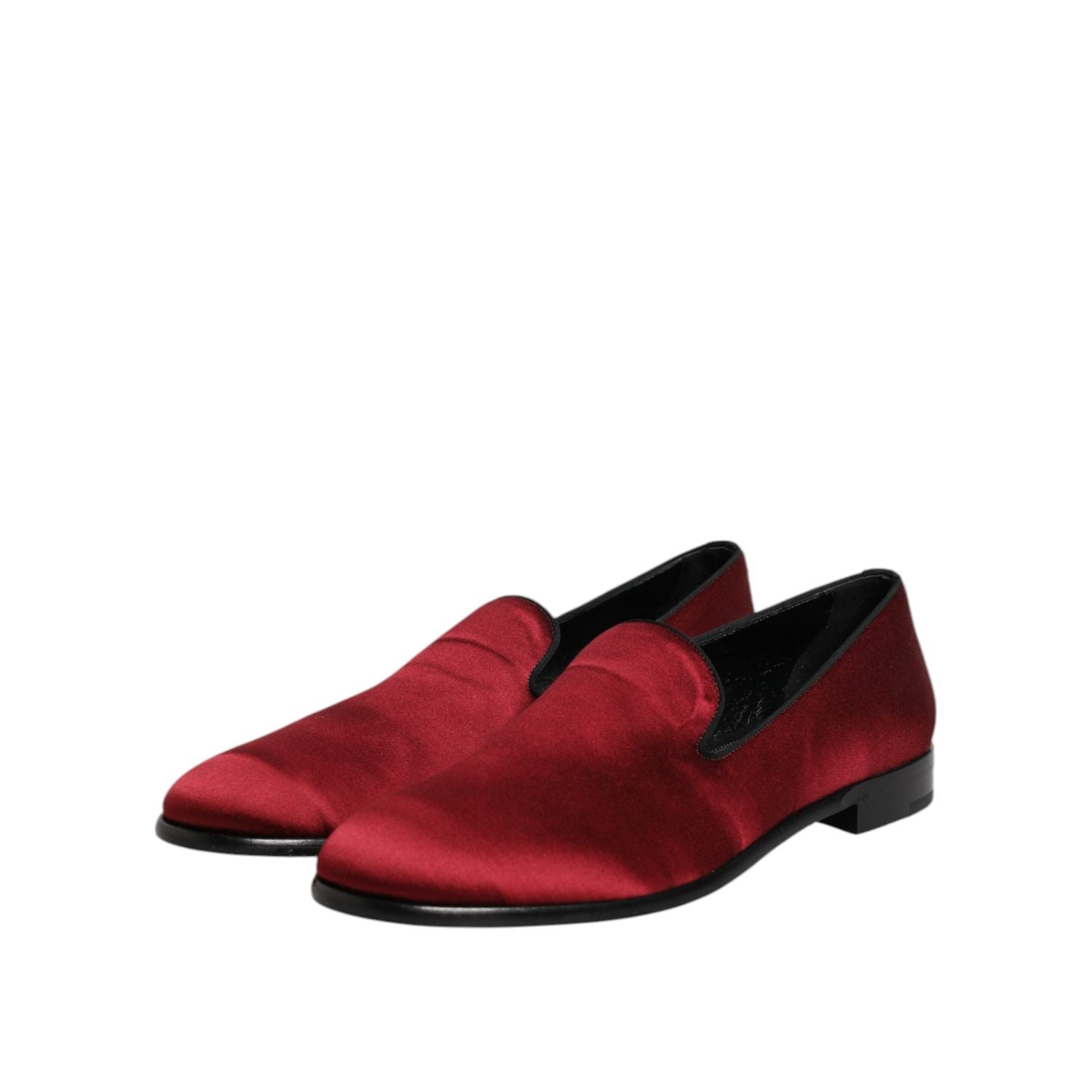 Dolce & Gabbana Red Velvet Slip On Loafers Formal Shoes