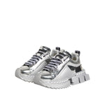 Dolce & Gabbana Silver Leather Super Queen Sneakers Shoes