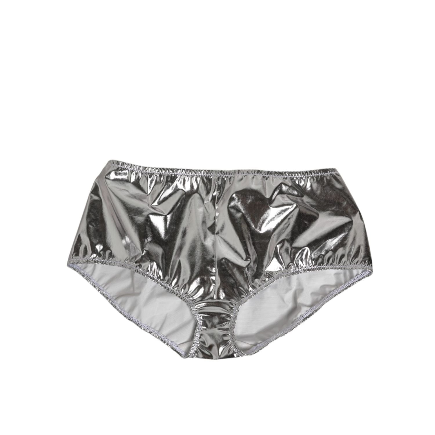 Dolce & Gabbana Silver Metallic High Waist Bikini Bottom Women  Underwear