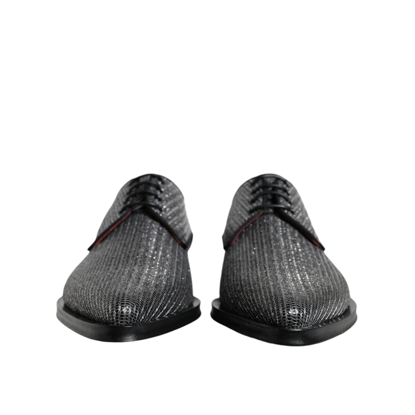 Dolce & Gabbana Silver Polyurethane Derby Formal Dress Shoes