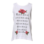 Dolce & Gabbana White Cotton Printed Sleeveless Round Neck Top