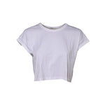 Dolce & Gabbana White Cotton Short Sleeves Cropped T-shirt