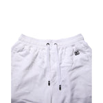 Dolce & Gabbana White Ripped Mid Waist Casual Bermuda Short with drawstring detail