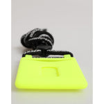 Dolce & Gabbana Yellow Green Rubber DG Embossed Adjustable Badge Holder