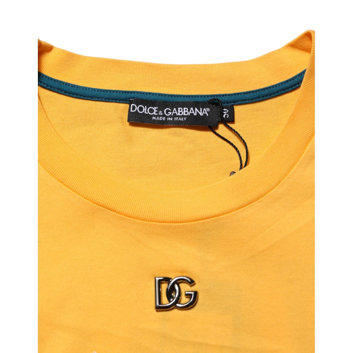 Dolce & Gabbana Yellow Secret Graden Floral Cotton CrewNeck T-shirt