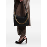 Emporio Armani Medium leather hobo bag with chain Handbag