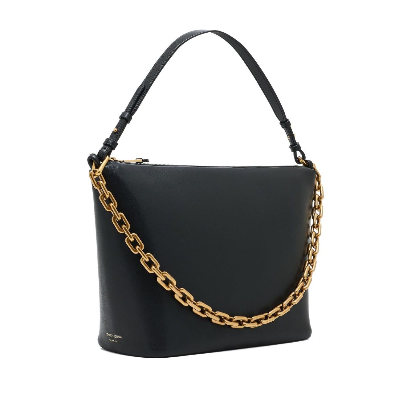 Emporio Armani Medium leather hobo bag with chain Handbag