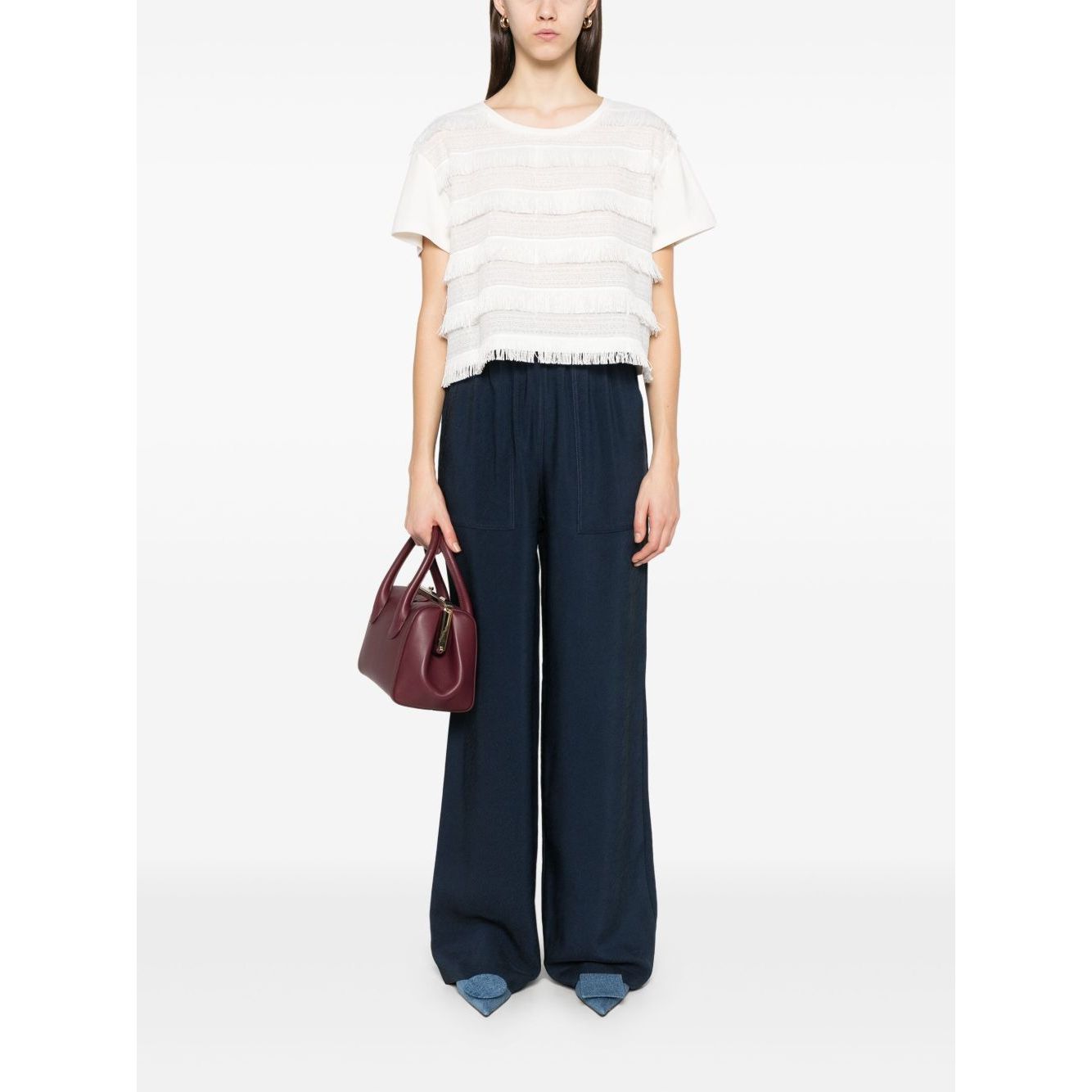 Emporio Armani T-shirt with fringes Topwear