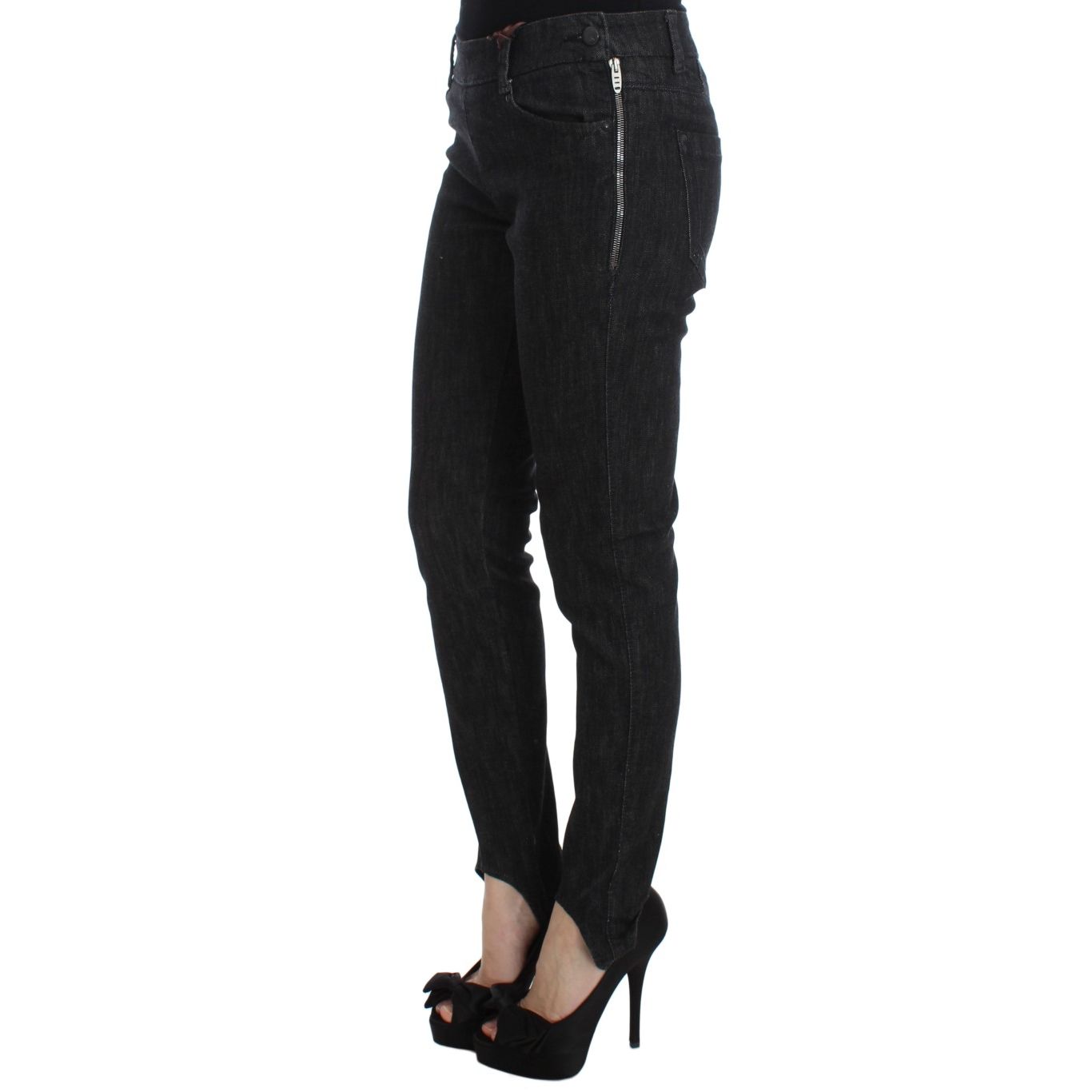 Ermanno Scervino Blue Cotton Slim Fit Denim Jeans, side view, featuring authentic designer label and high-quality Italian craftsmanship.