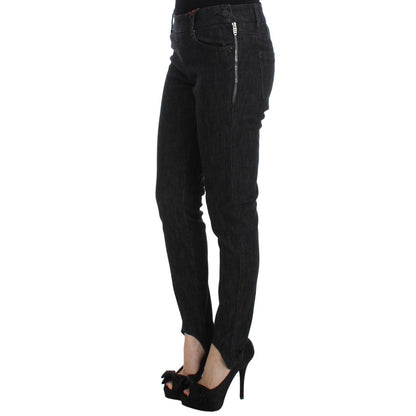 Ermanno Scervino Blue Cotton Slim Fit Denim Jeans, side view, featuring authentic designer label and high-quality Italian craftsmanship.