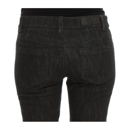 Ermanno Scervino Blue Cotton Slim Fit Denim Jeans back view with pockets, Made in Italy, 98% Cotton, 2% Polymer