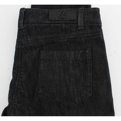 Ermanno Scervino Blue Cotton Slim Fit Denim Jeans, back pocket view, 98% cotton, made in Italy, dark wash look