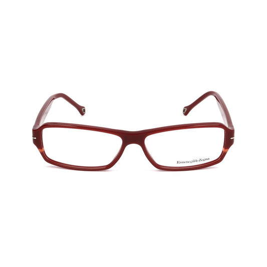 Ermenegildo Zegna Red Plastic Glasses (Frames) with 57/14/135 mm dimensions, featuring a stylish design for men in vibrant red.