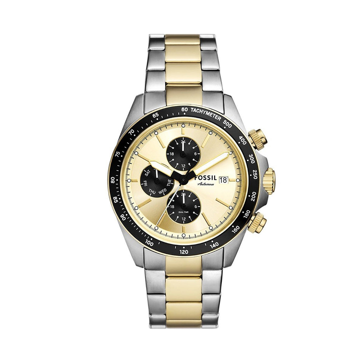 FOSSIL WATCHES Mod. FS6126 with gold and silver strap and chronograph features