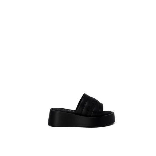 Furla Black Leather Slipper for women, spring/summer collection, featuring headband, 100% leather, 6 cm heel height.
