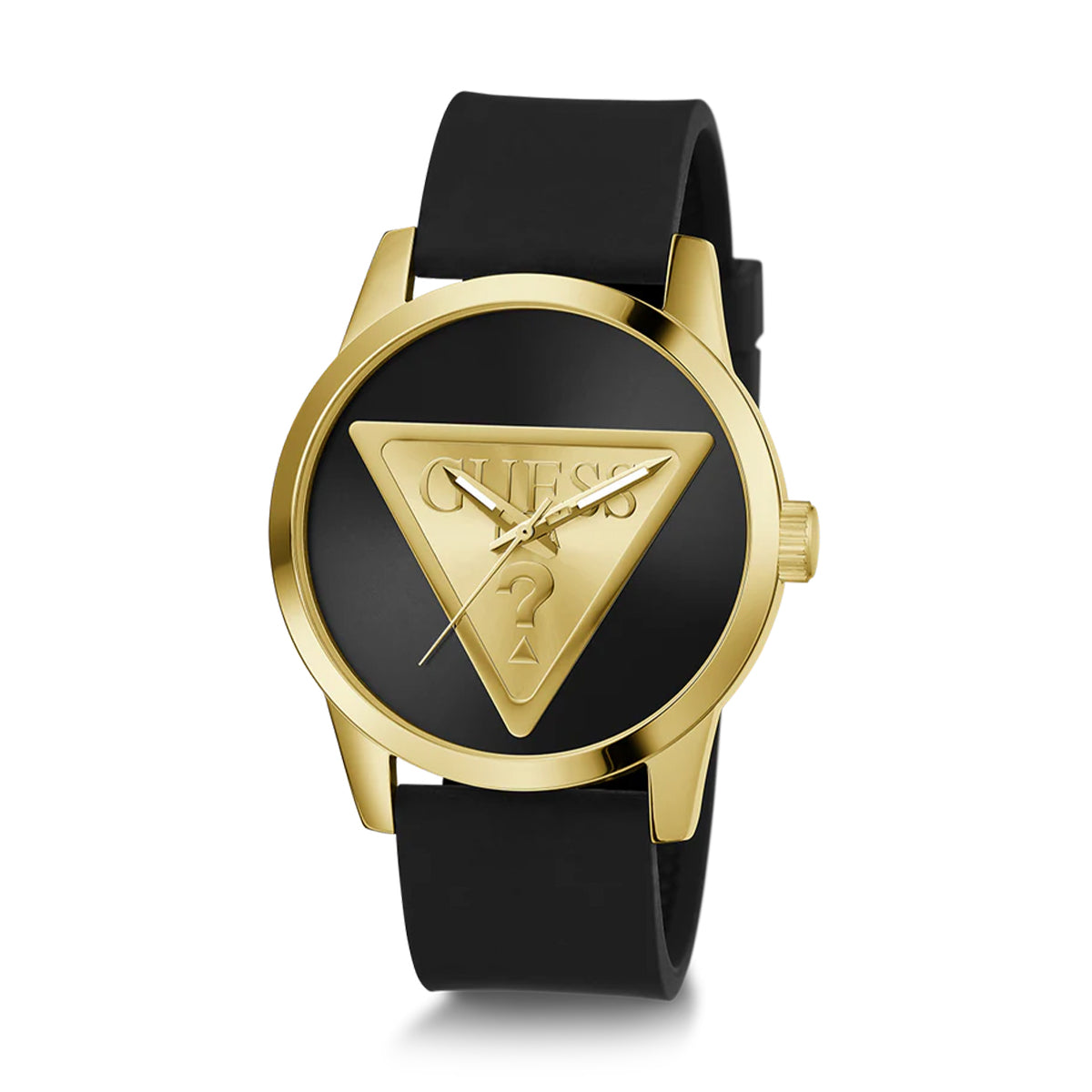 GUESS Mod. BADGE black and gold watch with GUESS logo on dial