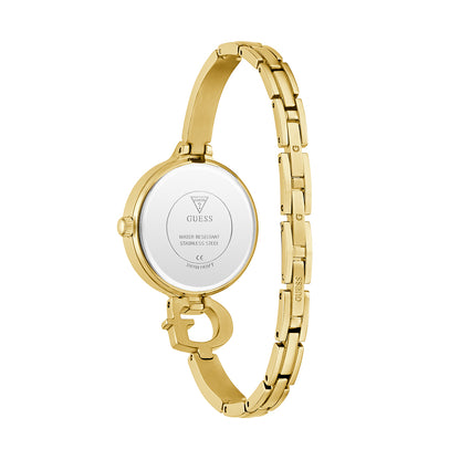 GUESS Mod. GISELLE gold-tone watch back view with elegant strap design.