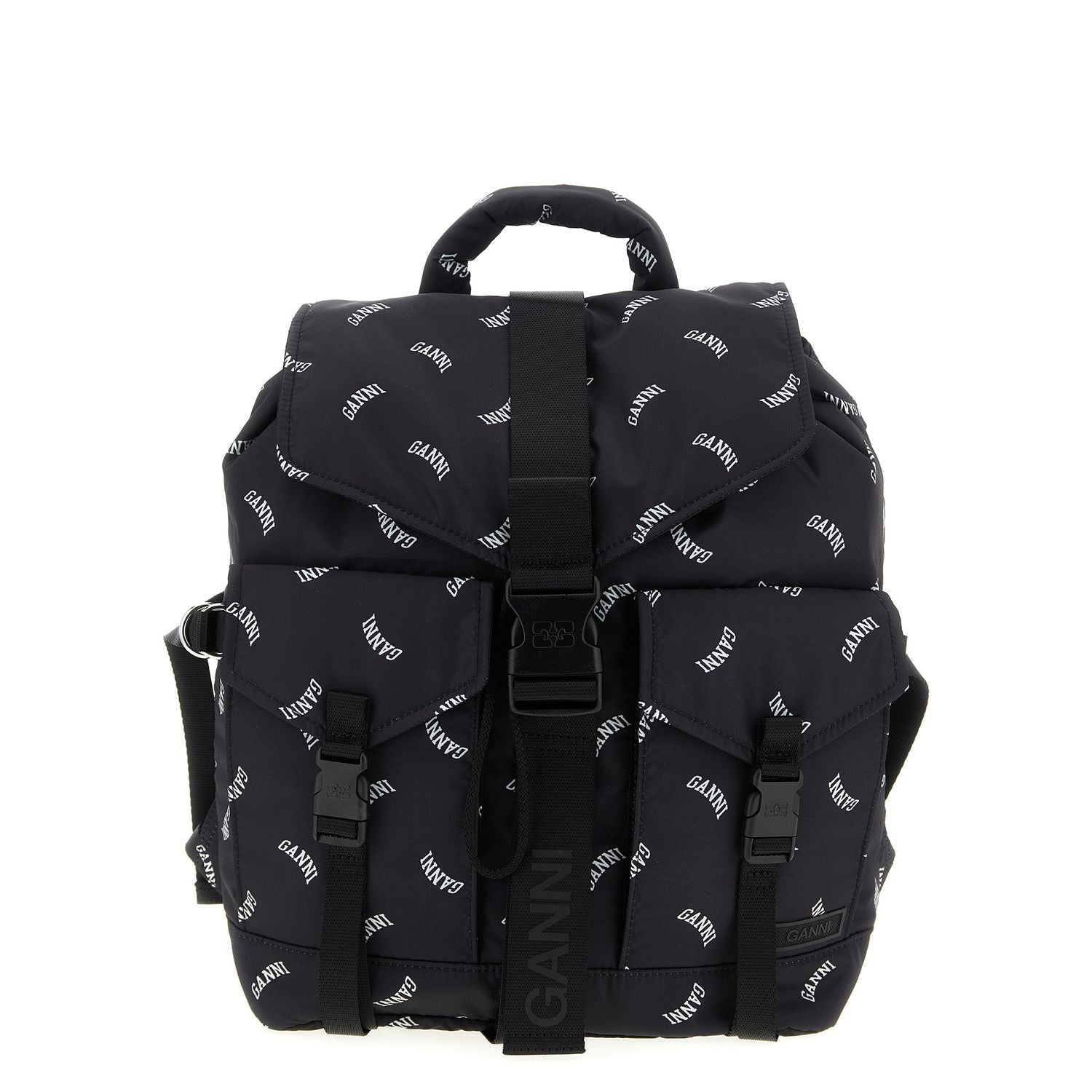 Ganni Black Polyester Backpack