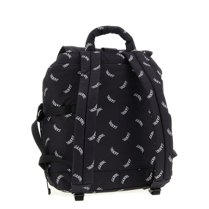 Ganni Black Polyester Backpack