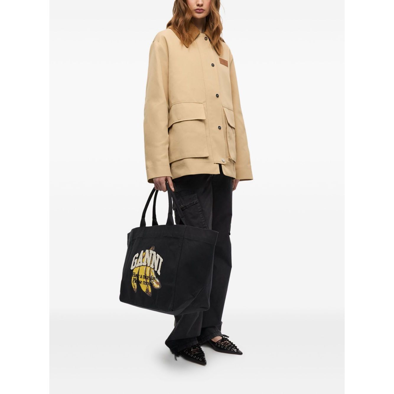 Ganni Organic cotton XXL tote bag Shopper