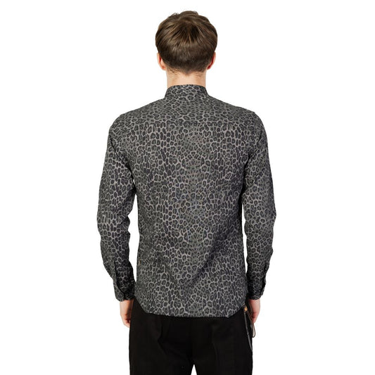 Gianni Lupo Gray Cotton Shirt GI-13068100136-IT54 | XXL