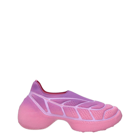 Givenchy Pink Fabric Sneakers with sporty glam style, round toe, and mid heels, featuring pink and violet fabric with rubber sole, MPN BE002WE1MV514.