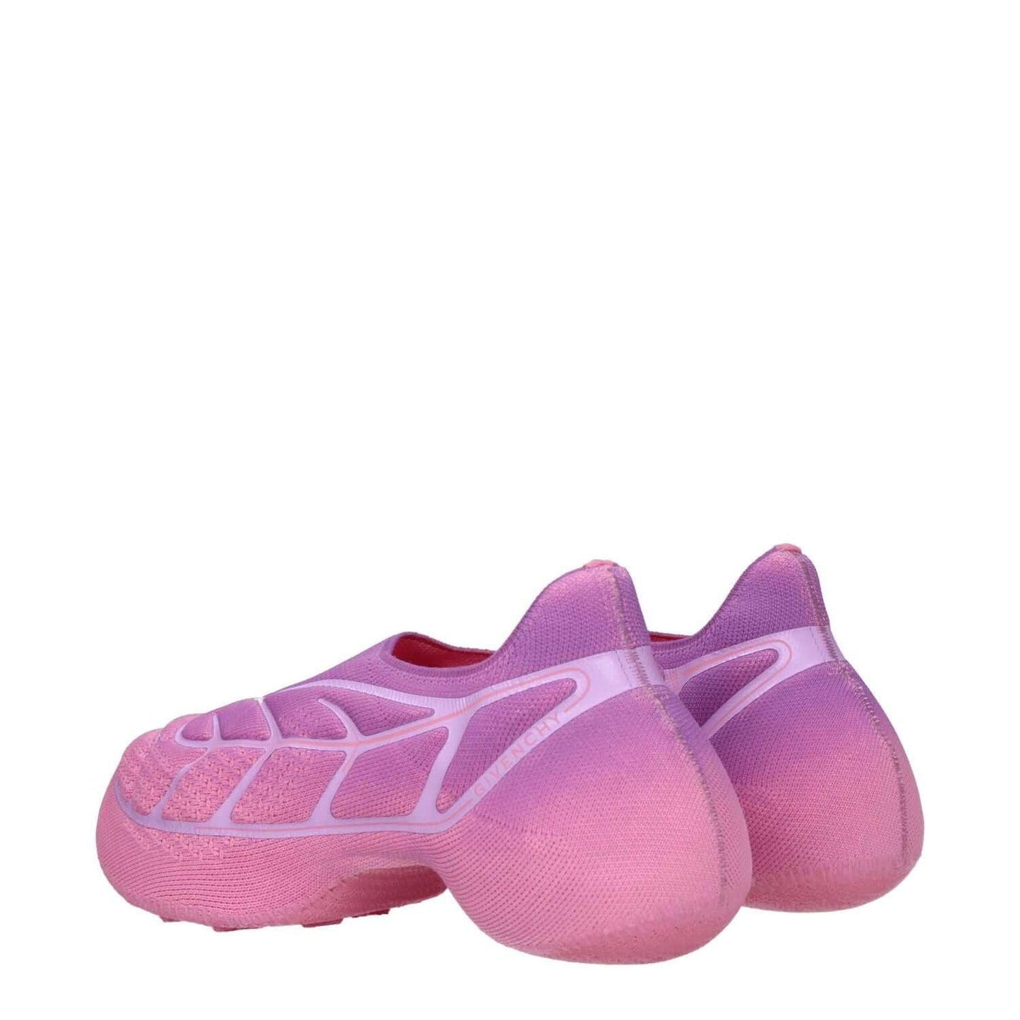 Givenchy Pink Fabric Sneakers with rubber sole and sporty glam style, featuring a mid heel and round toe.