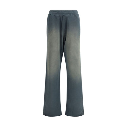 Golden Goose Blue Cotton Casual Pants with elastic waistband and side pockets, featuring a dynamic shaded design.