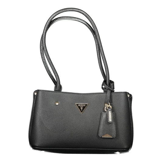 Guess Jeans Guess Jeans Black Polyethylene Women Handbag Elevate your accessory game with the Guess Jeans Meridian Bag. A stellar fusion of style and practicality, this chic black handbag boasts twin shoulder straps for effortless carry. Featuring three s