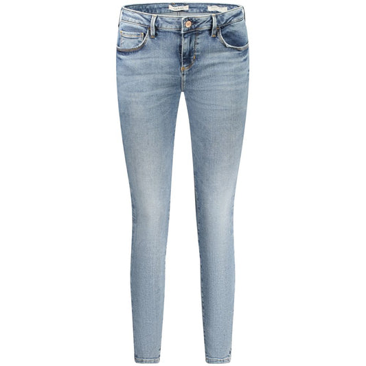 Guess Jeans Blue Cotton Women JeansElevate your denim collection with the Guess Jeans Skinny Mid Jeans, a perfect blend of style and comfort. Tailored to hug the contours of your body, these jeans offer a flattering fit with just enough stretch, ensuring
